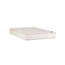 Matelas orthopédique 140x200 ES2409018 de couleur crème, vu de trois quarts sur un fond blanc. La surface du matelas présente un matelassage en carrés. Les bords sont lisses avec un liseré fin