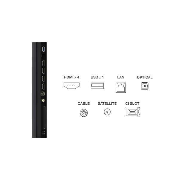 Présentation des ports de connexion du téléviseur smart TCL 98 pouces QD-Mini LED 98C6K