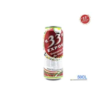 Canette de bière blonde 33 Export 50cl sur fond blanc