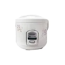 Cuiseur de riz électrique Marado 2L blanc avec motif floral et panneau de contrôle simple