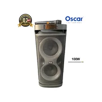 Haut-parleur portable + 2 micros OSCAR OSC-08D33 100W avec lumières LED