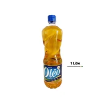 Bouteille d'Huile de Palme Raffinée OLEO 1 Litre avec bouchon bleu.