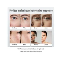 Présentation des effets du masque de thérapie LED faciale sur différentes personnes