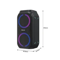 Présentation des dimensions du party speaker Hisense Rocket 160