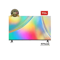 Smart TV TCL 43 pouces 4K LED avec écran affichant des couleurs vives et un badge de garantie de 6 mois