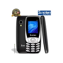 Téléphone classique Sunelan S10 noir, design compact, avec caméra arrière, torche et logo de garantie 3 mois.