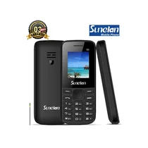 Téléphone classique Sunelan S3 noir, robuste, avec logo de garantie 3 mois, affichant un écran couleur clair avec un paysage marin.