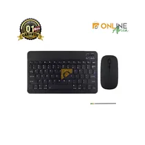 Kit clavier et souris Bluetooth rechargeables ultra-minces, disposés à côté d'un ordinateur portable