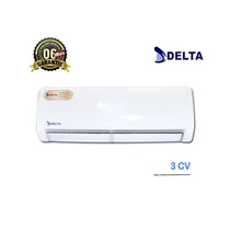 Visuel du climatiseur split Delta 24000 BTU (3CV) installé dans un salon spacieux