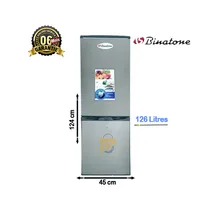 Réfrigérateur combiné BINATONE FR160 – 126L | Compact, Économique et Performant – Garantie 6 mois