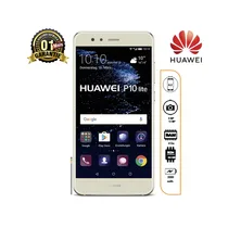 Huawei P10 Lite 64/4Go noir, vue avant avec écran allumé