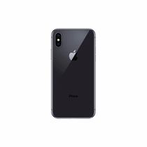 iPhone X 64 Go vu de dos, design verre et acier