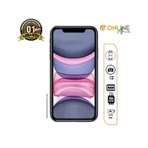 iPhone 11 d’occasion noir 64 Go affiché de face avec écran allumé