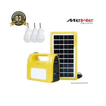 Kit d’éclairage solaire MEWE MWSLK-SV10Y complet avec panneau 4W et ampoules LED
