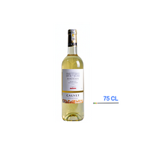 Bouteille de vin blanc Calvet Premières Côtes de Bordeaux Moelleux, avec le sceau AOP visible