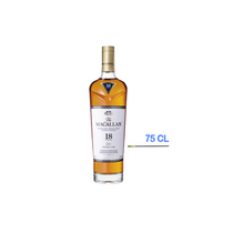 Bouteille de The Macallan 18 Ans Double Cask 2022, mettant en avant l'étiquette et le bouchon doré.