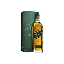 Étiquette Green Label 15 ans avec mention “Blended Malt Scotch Whisky”