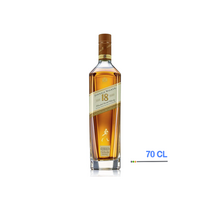 Bouteille de Johnnie Walker 18 ans Blended Scotch Whisky, présentée dans son étui cadeau noir et or