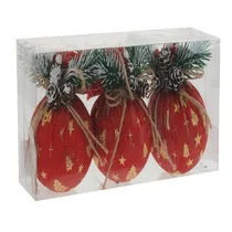 Boules de noël Rouge pomme de pin