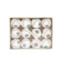 Boules de noël blanc cassé flocons de neige