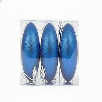 Boules de noël bleu intense et scintillante (glitter)