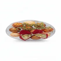 Boules de noël brillantes et pailletées nuance d'or cuivré