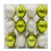 Boules de noël or brillant et blanc cassé pailleté