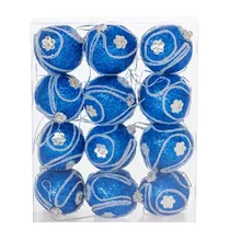 Boules de noël paillettes bleues