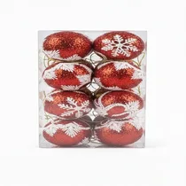 Boules de noël rouge pailleté (glitter)