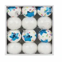 Boules de noël scintillant et duveteux