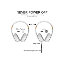 Présentation de la période d'autonomie du Casque Bluetooth sans fil XBASS FG-07S, couleur vert canard/bleu nuit avec accents dorés, design over-ear