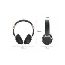 Présentation des dimensions du Casque Bluetooth sans fil XBASS FG-07S, couleur vert canard/bleu nuit avec accents dorés, design over-ear