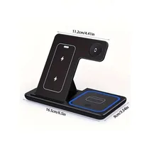 Présentation des dimensions du Chargeur magnétique sans fil noir 3 en 1 mat