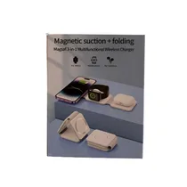 Vue du carton d'emballage du chargeur magnétique pliable sans fil plié