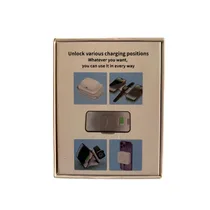 Vue de l'arrière du carton d'emballage du chargeur magnétique pliable sans fil plié