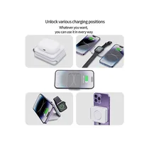 Vue des différentes façon de charge avec le chargeur magnétique pliable sans fil plié