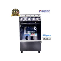 Cuisinière à gaz FIABTEC 4 foyers 50x50 FTGOX-5050 noire avec four intégré. Garantie 6 mois