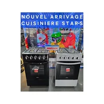 Deux modèles de cuisinière à gaz Star-s, 4 foyers, de 50x50 cm, l'un noir et l'autre argenté