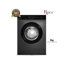 Machine à laver automatique Roch 6kg RWM-60S-H couleur Noir avec affichage numérique et porte large.