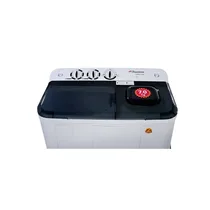 Vue de dessus de la Machine à laver semi-automatique Binatone 7kg BWM-070B blanche double bac