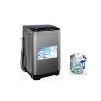 Machine à laver semi-automatique Binatone 7kg BWM-075 à chargement par le haut (Top-Load) couleur Gris Anthracite, avec bac unique et tuyau de drainage