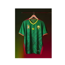 Image réelle du maillot Lions Indomptables FOURTEEN Jersey de couleur verte