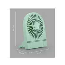 Présentation des dimensions du Mini ventilateur YASE YS2202A portable de couleur verte