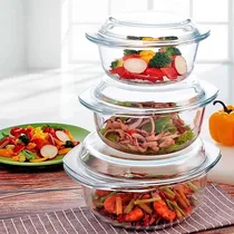 Pots de cuisson en verre transparent Pyrex populaire avec couvercle - Petit Modèle