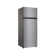 Vue de profil du réfrigérateur double battants TCL F270TM 207 litres Inox, classe énergétique A+