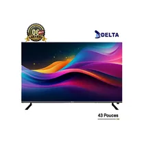 Smart TV Delta 43 pouces 43DL1514 Full HD Android 13 avec logo Delta et garantie 06 mois.