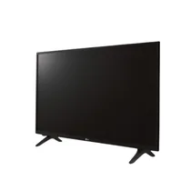 Téléviseur smart LG 43 pouces série LM6370 sur pied, vue de profil