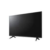 Téléviseur smart LG 43 pouces 43UQ75006LG sur pied, vue de profil