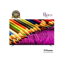 Téléviseur smart Roch 75 pouces RH-LE75DSA-B 4K UHD sur pieds, avec design à bords fins