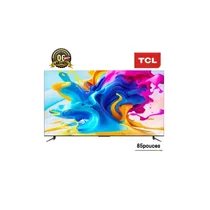 Smart TV TCL 85 pouces 85C6K 4K QLED, affichant une image colorée et le logo de garantie